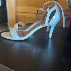 White Strappy Heels with Adjustable Ankle Strap